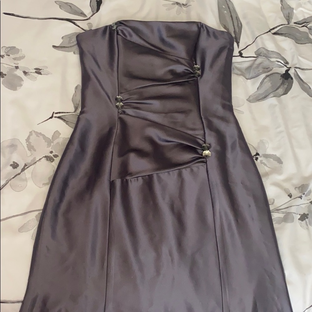 Satin Gray Prom Dress
